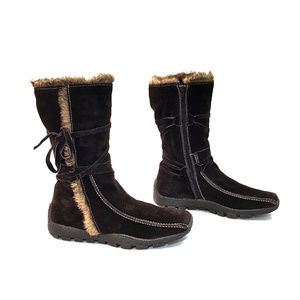 Eric Michael Dark Brown Suede Midcalf Snow Boots